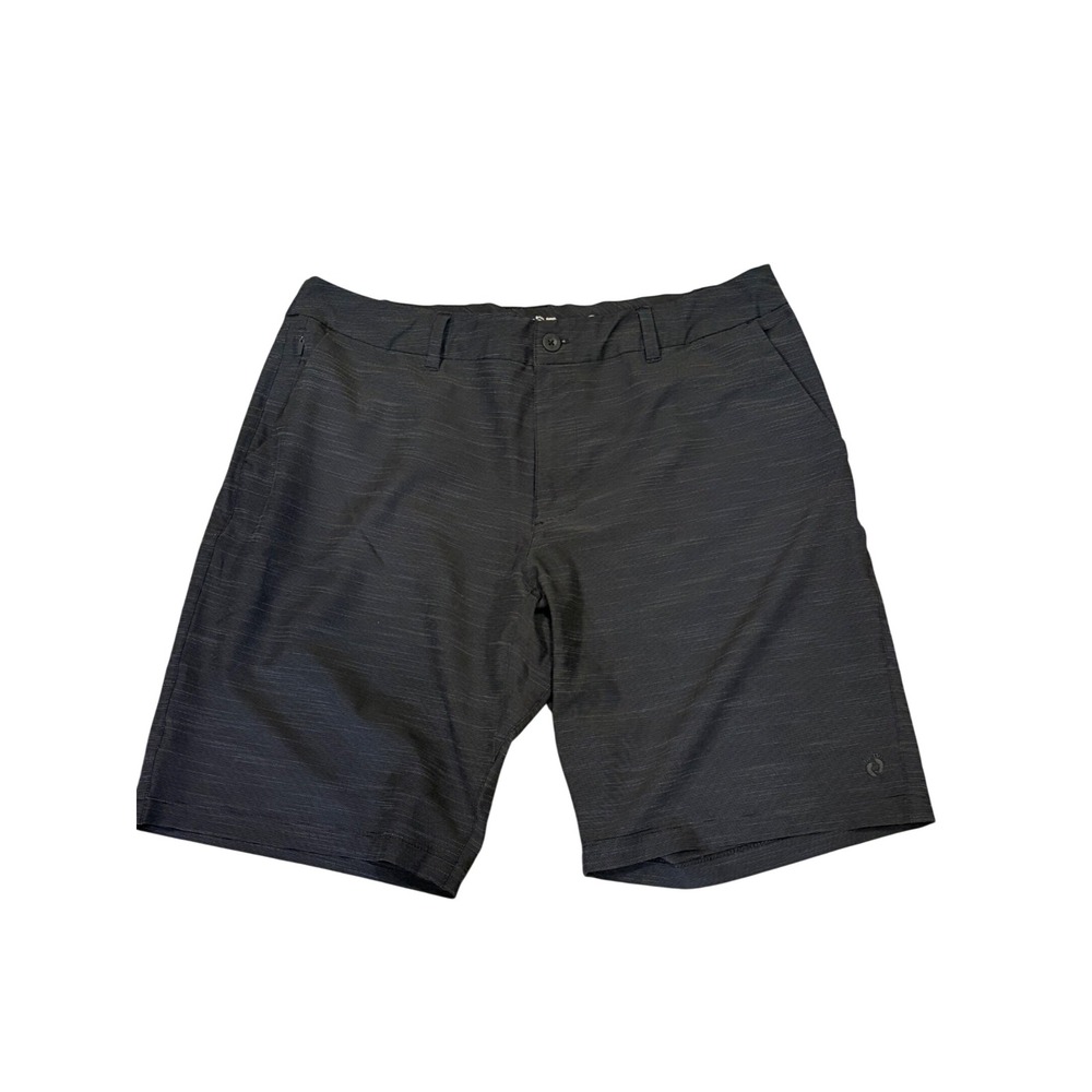 Hang Ten Mens Hybrid Shorts Size 38 Black Charcoal Heather Stretch Boardshorts